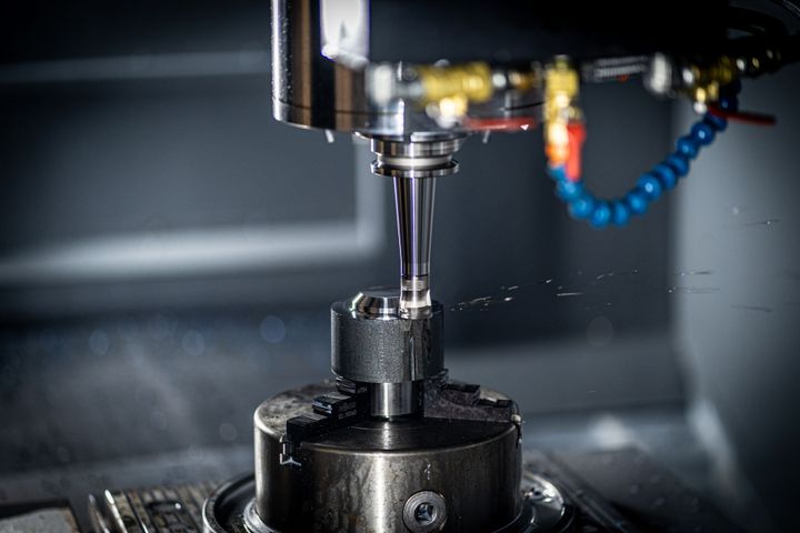 CNC machine spindle close up