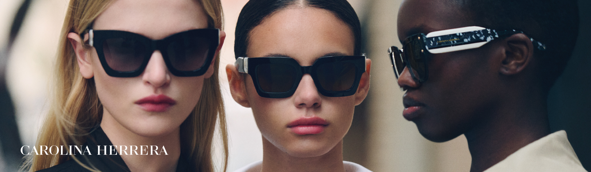 Drei Personen mit schwarzen Sonnenbrillen von Carolina Herrera