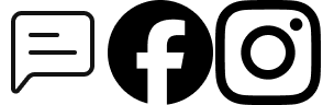Icon einer Textnachricht, das Facebook und das Instagram Logo
