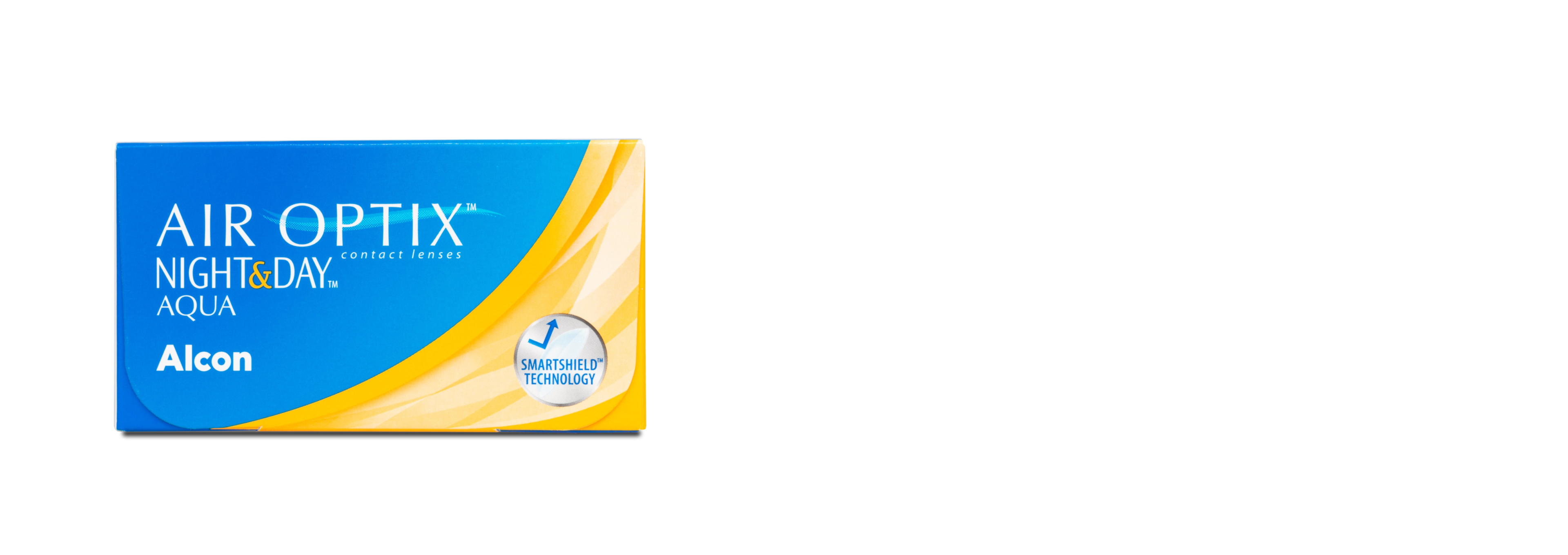 Box mit Air Optix Night & Day Aqua Kontaktlinsen von Alcon.