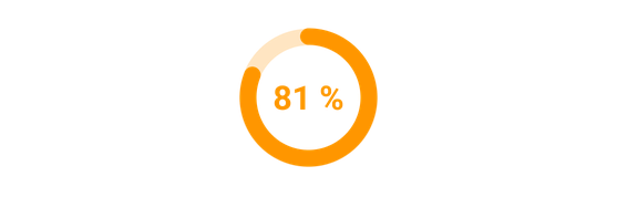Kreisdiagramm -  81 %
