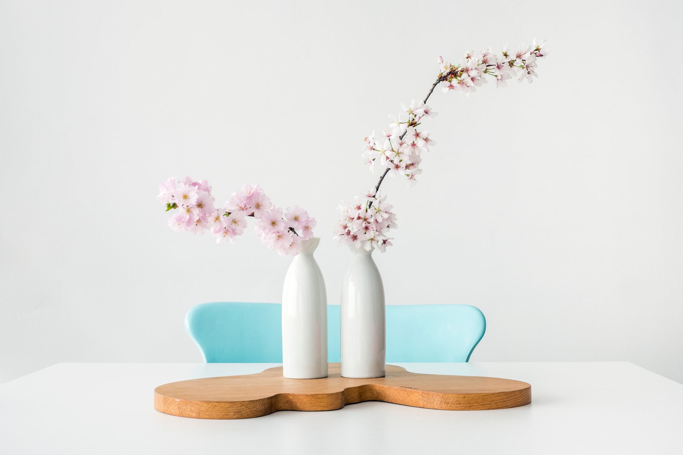two flower pots on a table