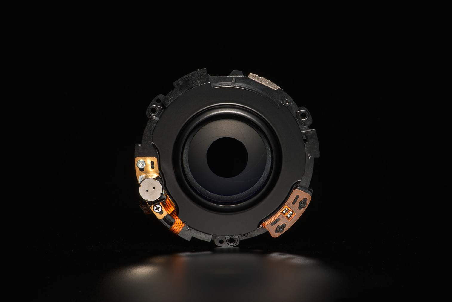 Nahaufnahme einer Kamerablendenbaugruppe