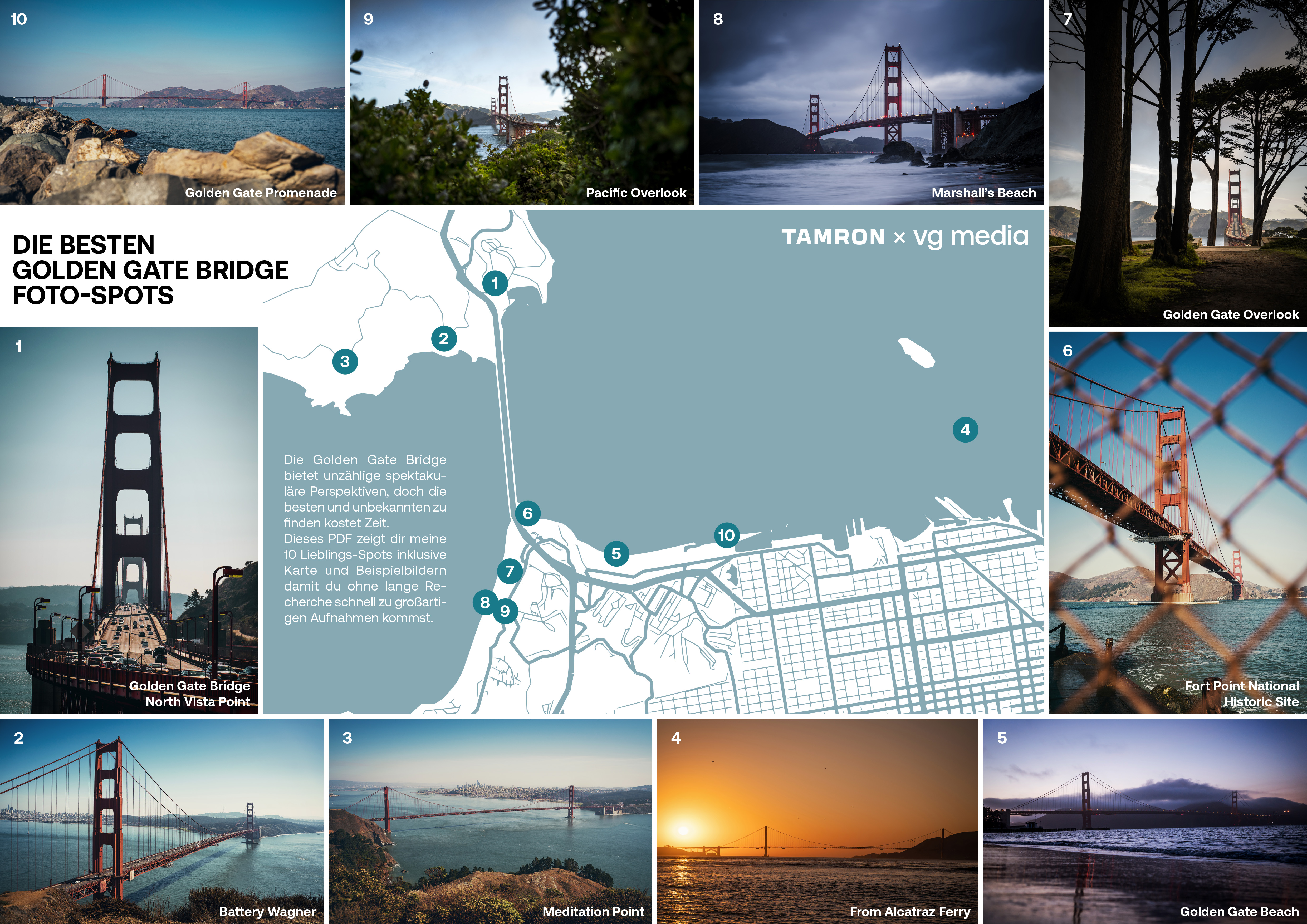 Die besten Spots rund um die Golden Gate Bridge