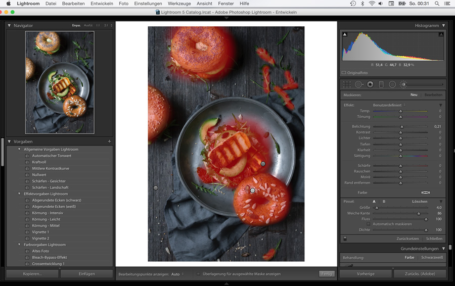 Bildbearbeitung für den Moody-Food-Look