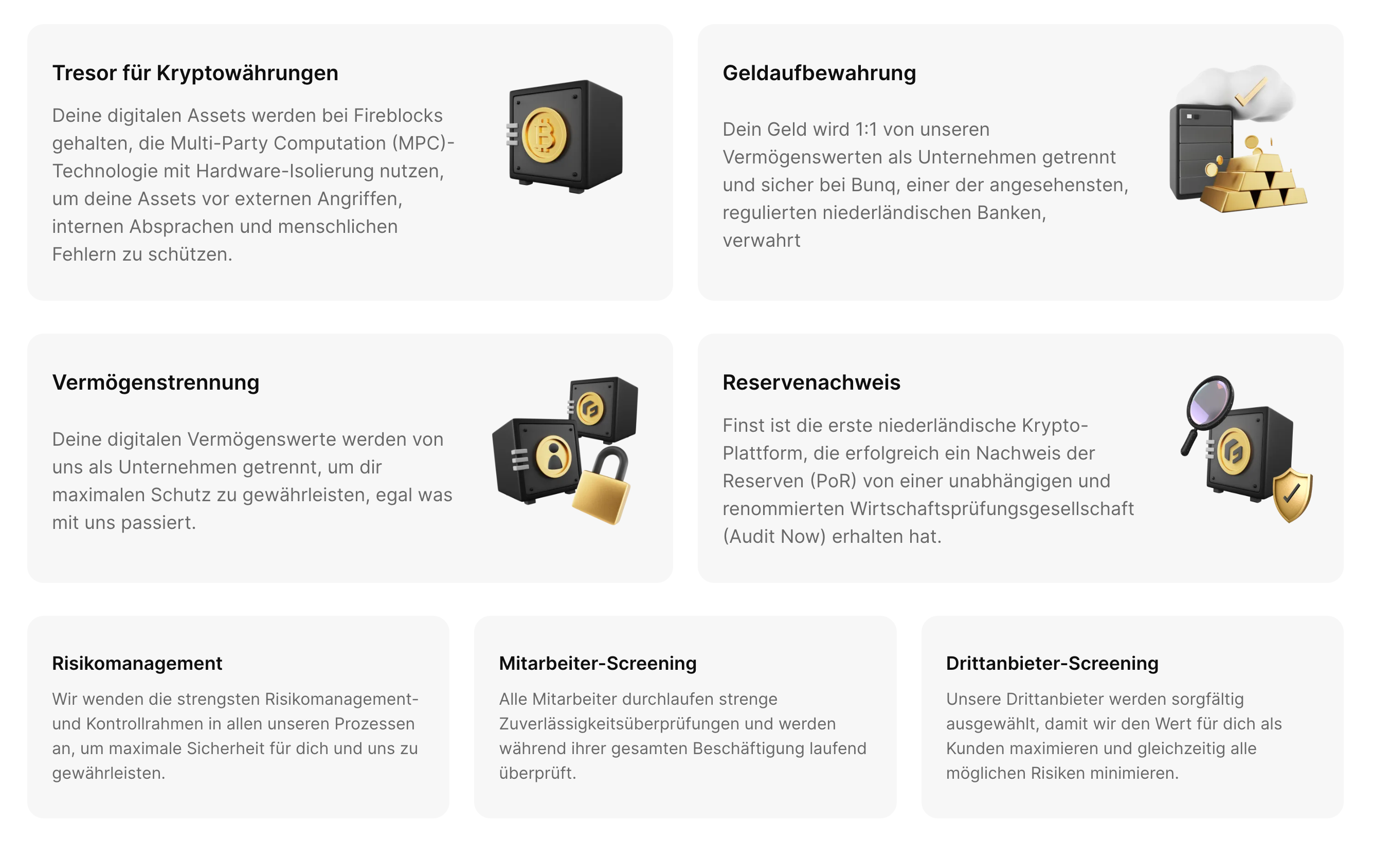 Sicherheits-Features bei Finst