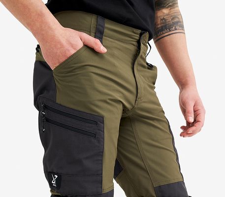 RevolutionRace RVRC GP Pro Stretch Zip-Off Pants voor Heren, Afritsbare Wandelbroek voor Buitenactiviteiten, Aluminium/Brindle, L