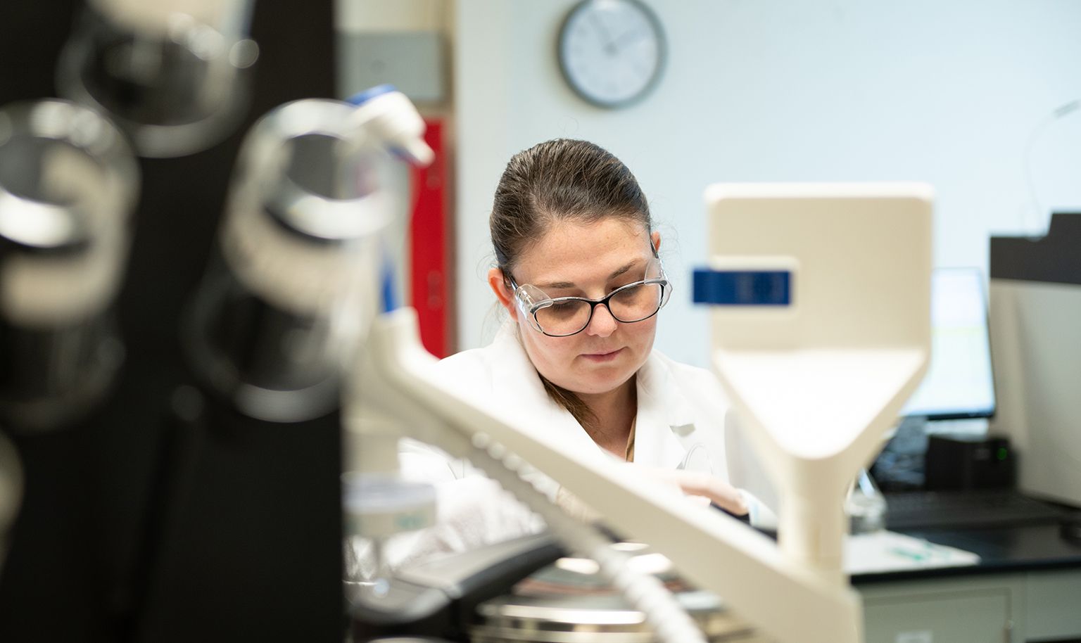 Female technician in the U.S. Borax laboratory in Boron, California.