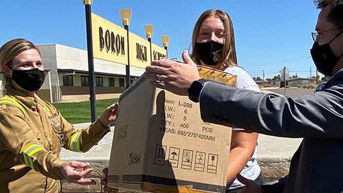 Boron Ops donates PPE to protect school children