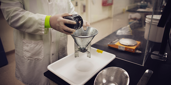 Technician running a test at the U.S. Borax Quality Lab