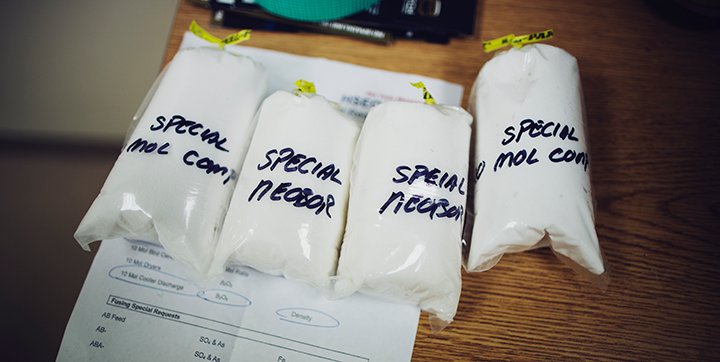 Bagged samples of U.S. Borax Neobor product