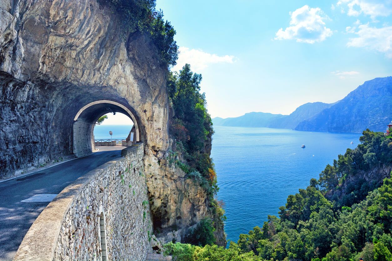 A road on the Amalfi Coast