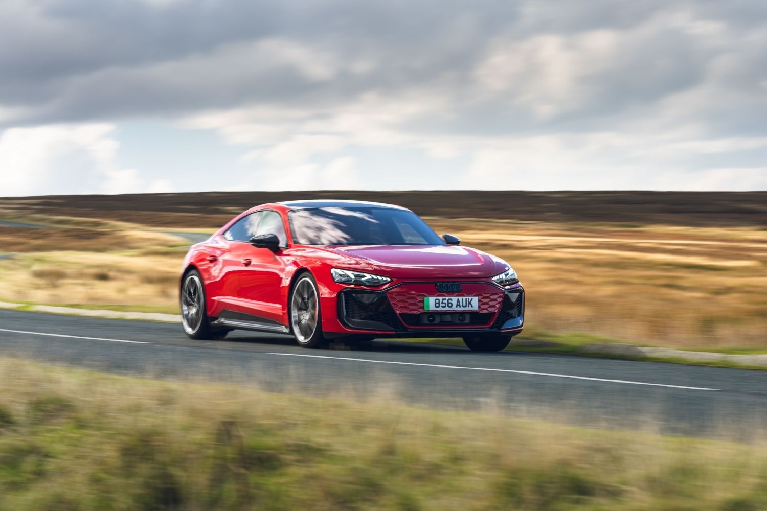 A red Audi RS e-tron GT