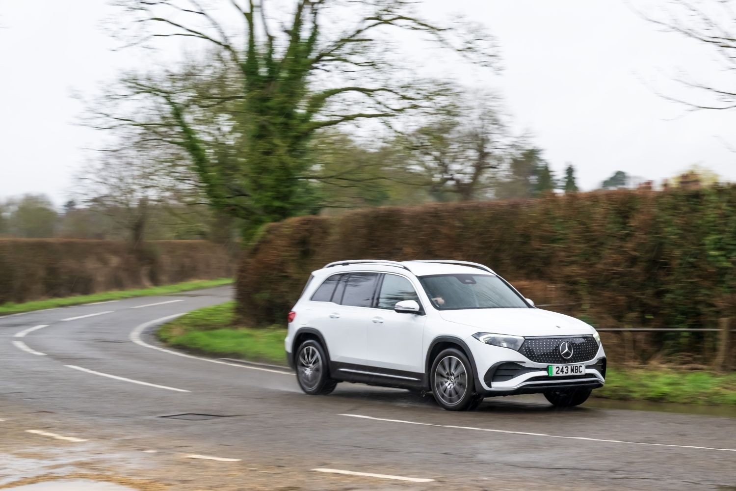 A white Mercedes EQB