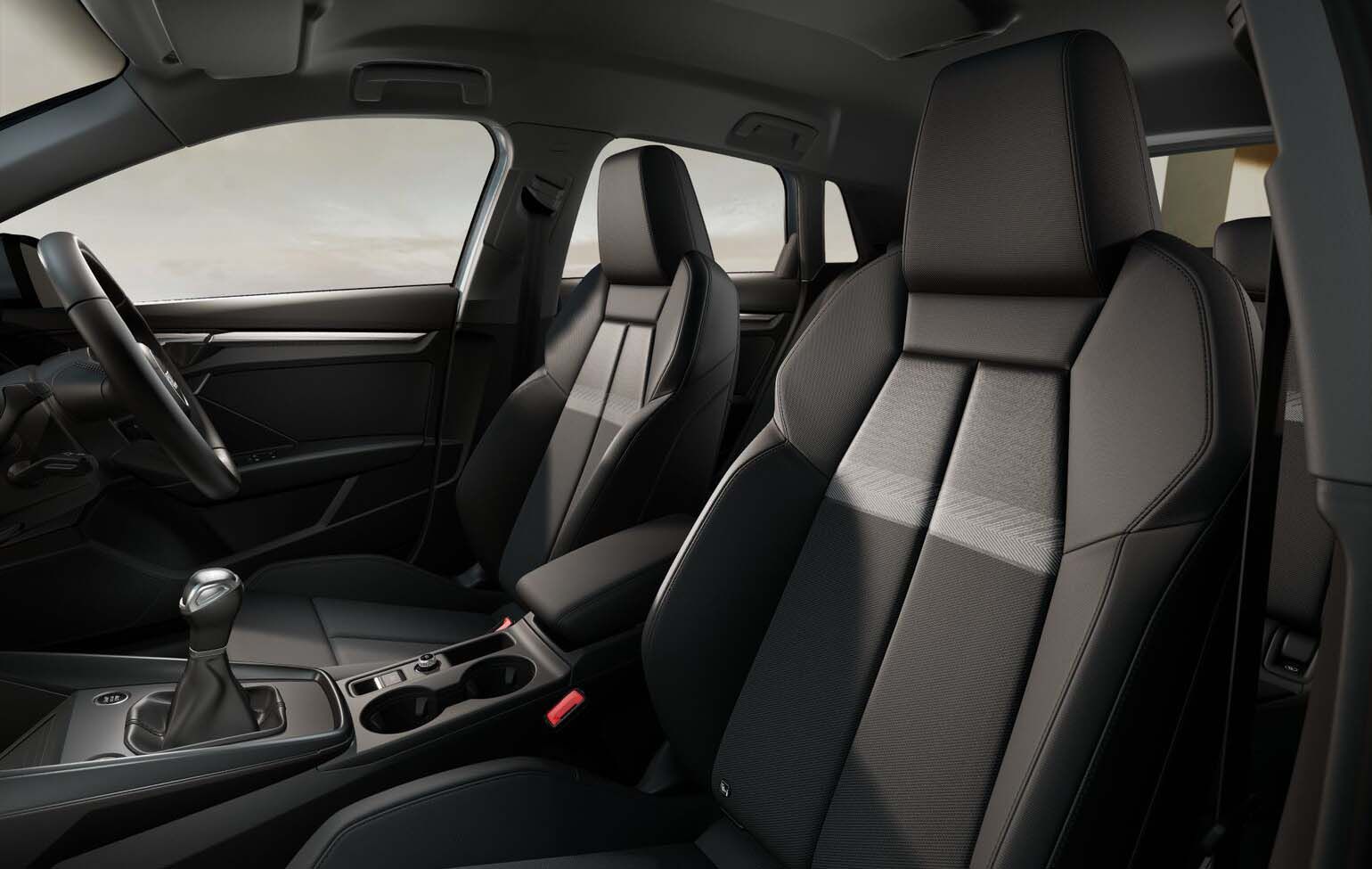 Audi A3 interior in Routine Cloth: Black/Silver