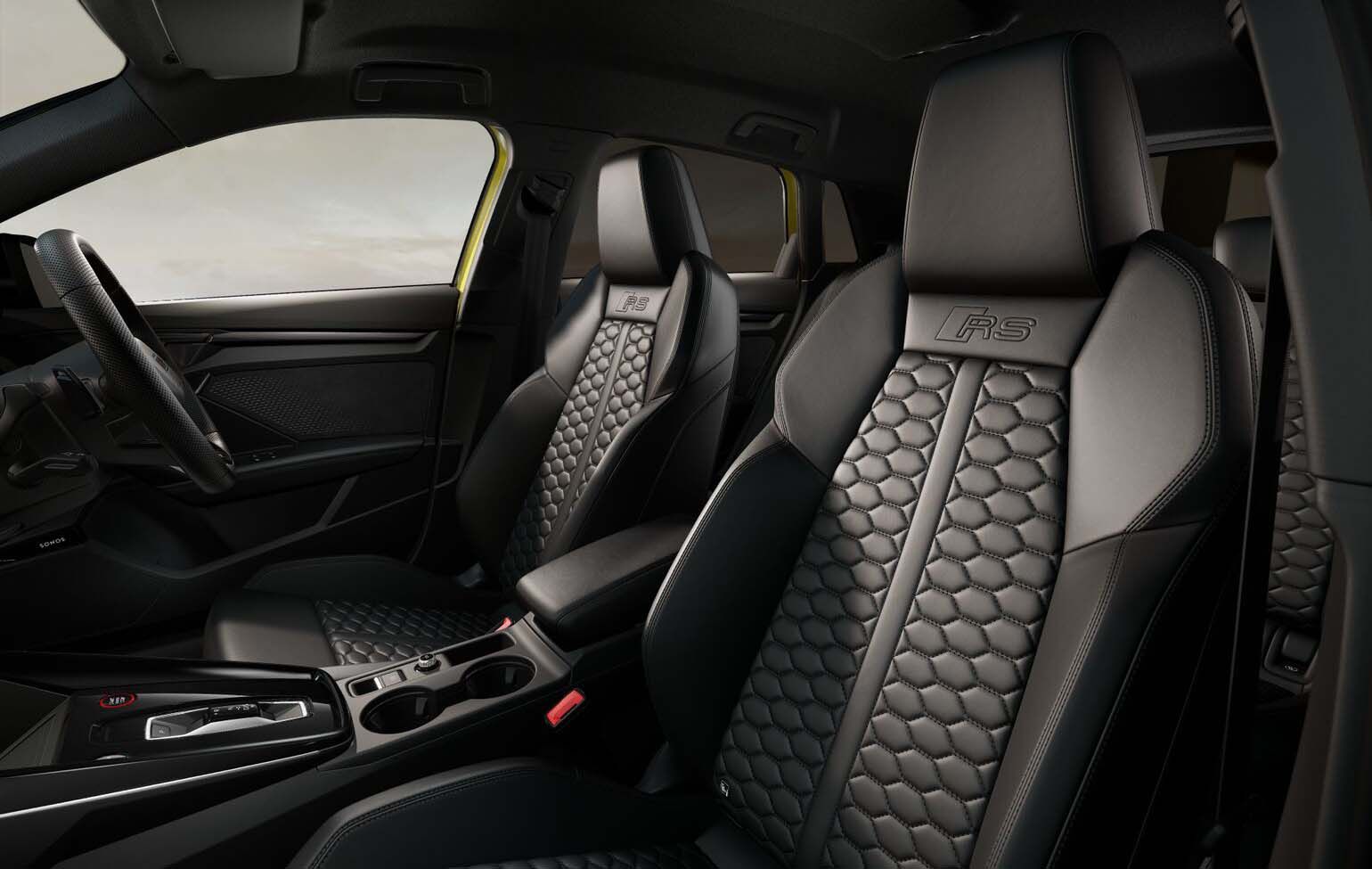 Audi A3 interior in Fine Nappa Leather, honeycomb: Black