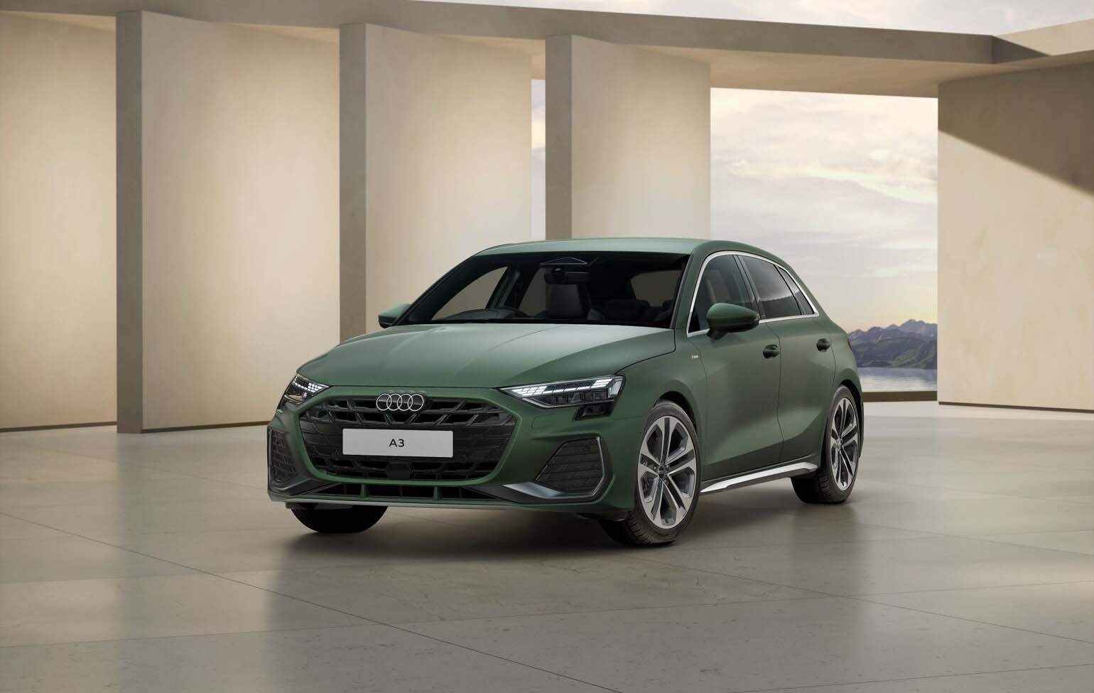 Audi A3 finished in District green, matt