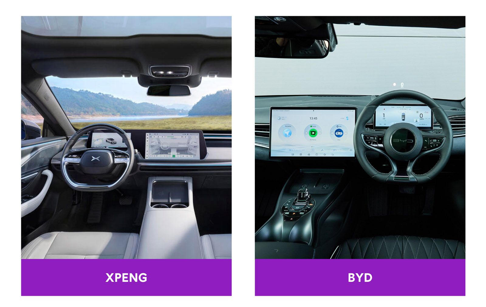 BYD vs. XPENG interior