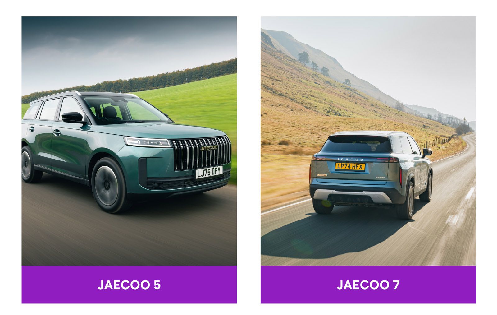 JAECOO 5 vs. JAECOO 7 driving on country roads