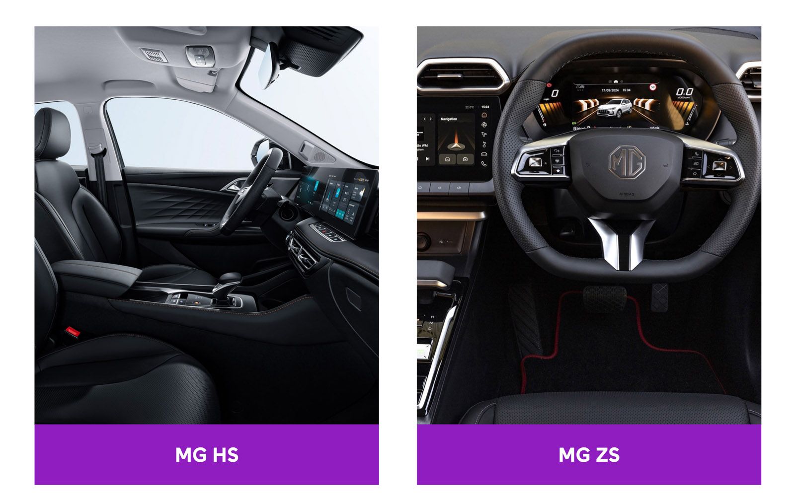 MG HS vs. ZS interiors