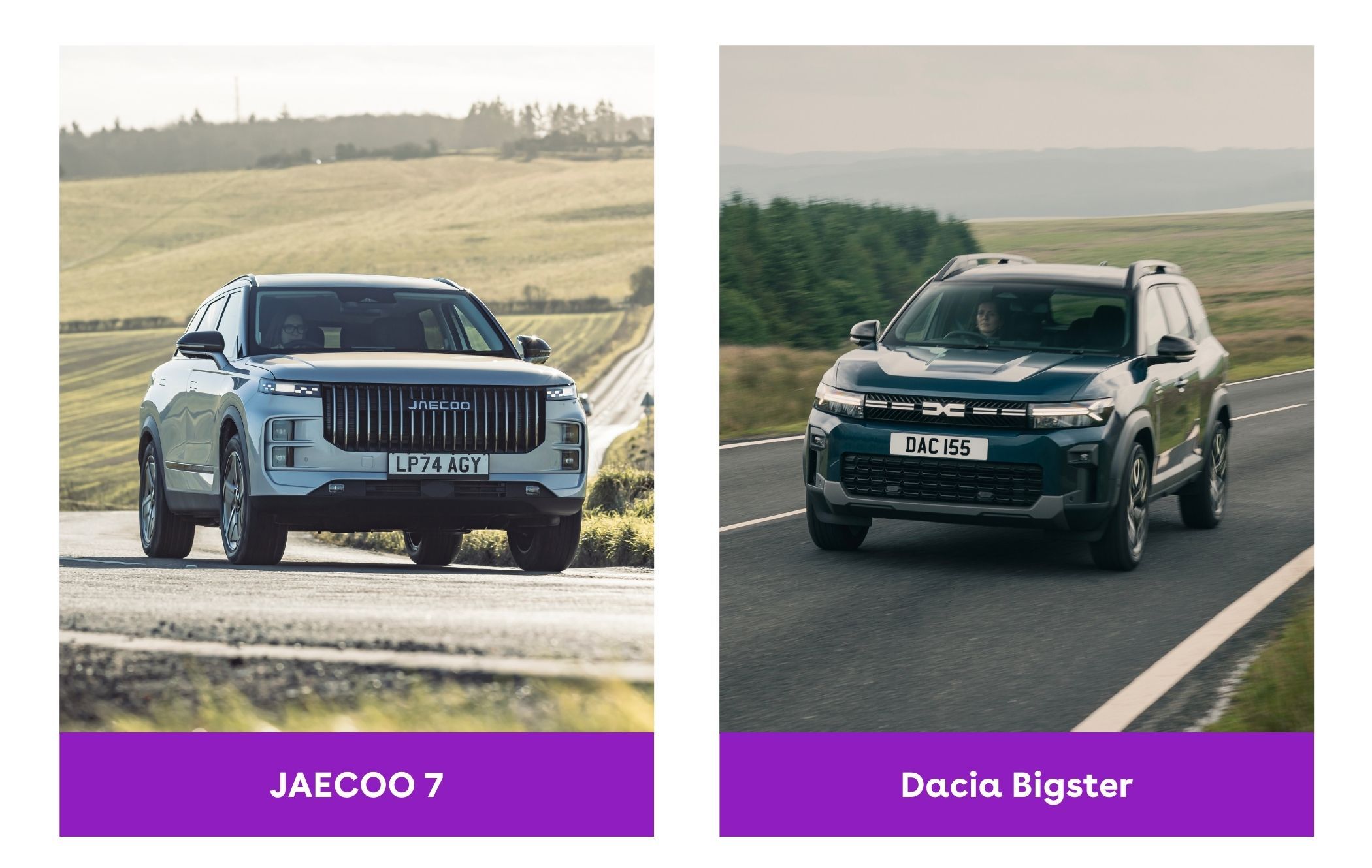 Side-by-side comparison of JACEOO 7 and Dacia Bigster