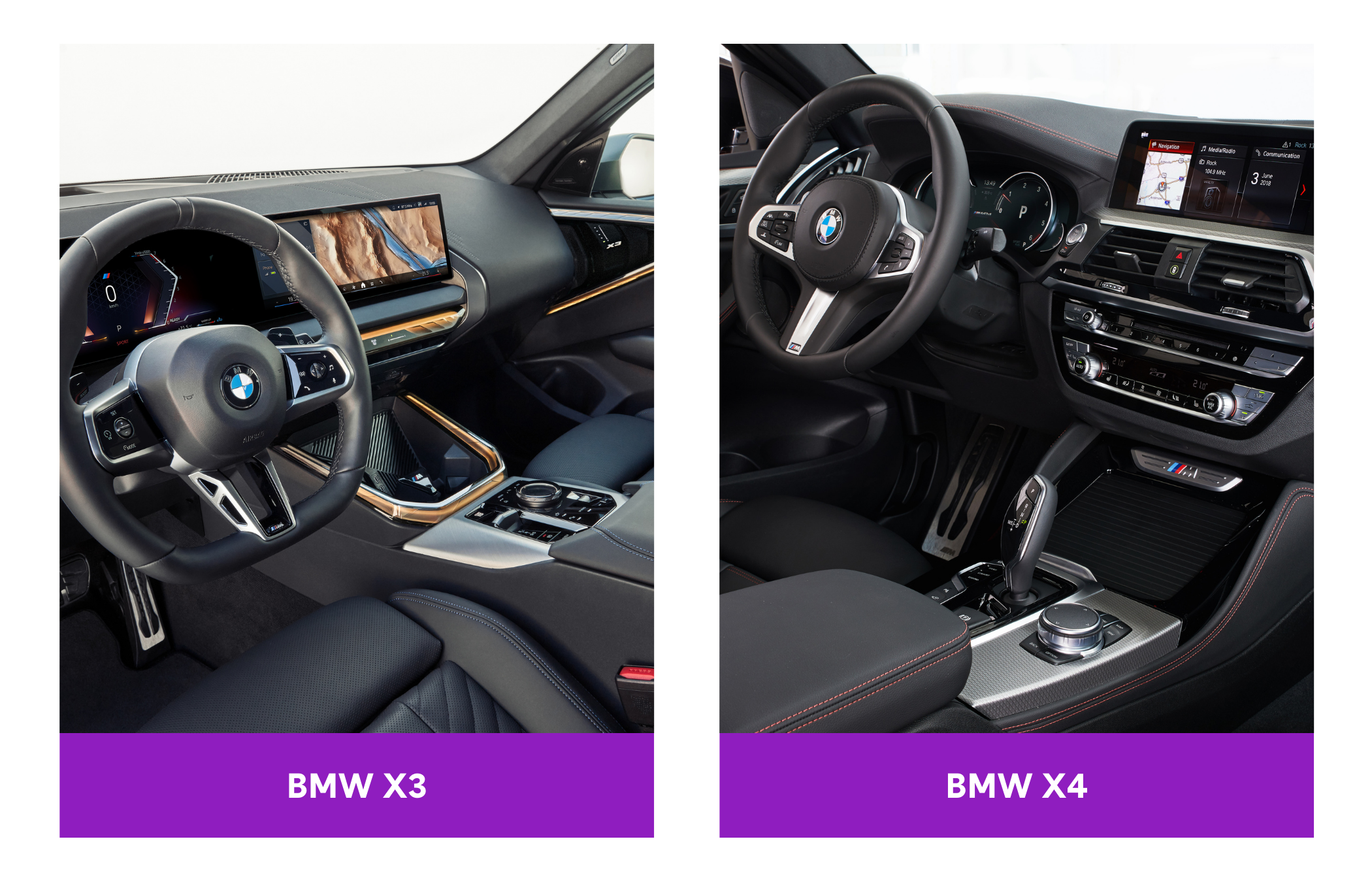 A comparison of the BMW X3 vs. X4 tech