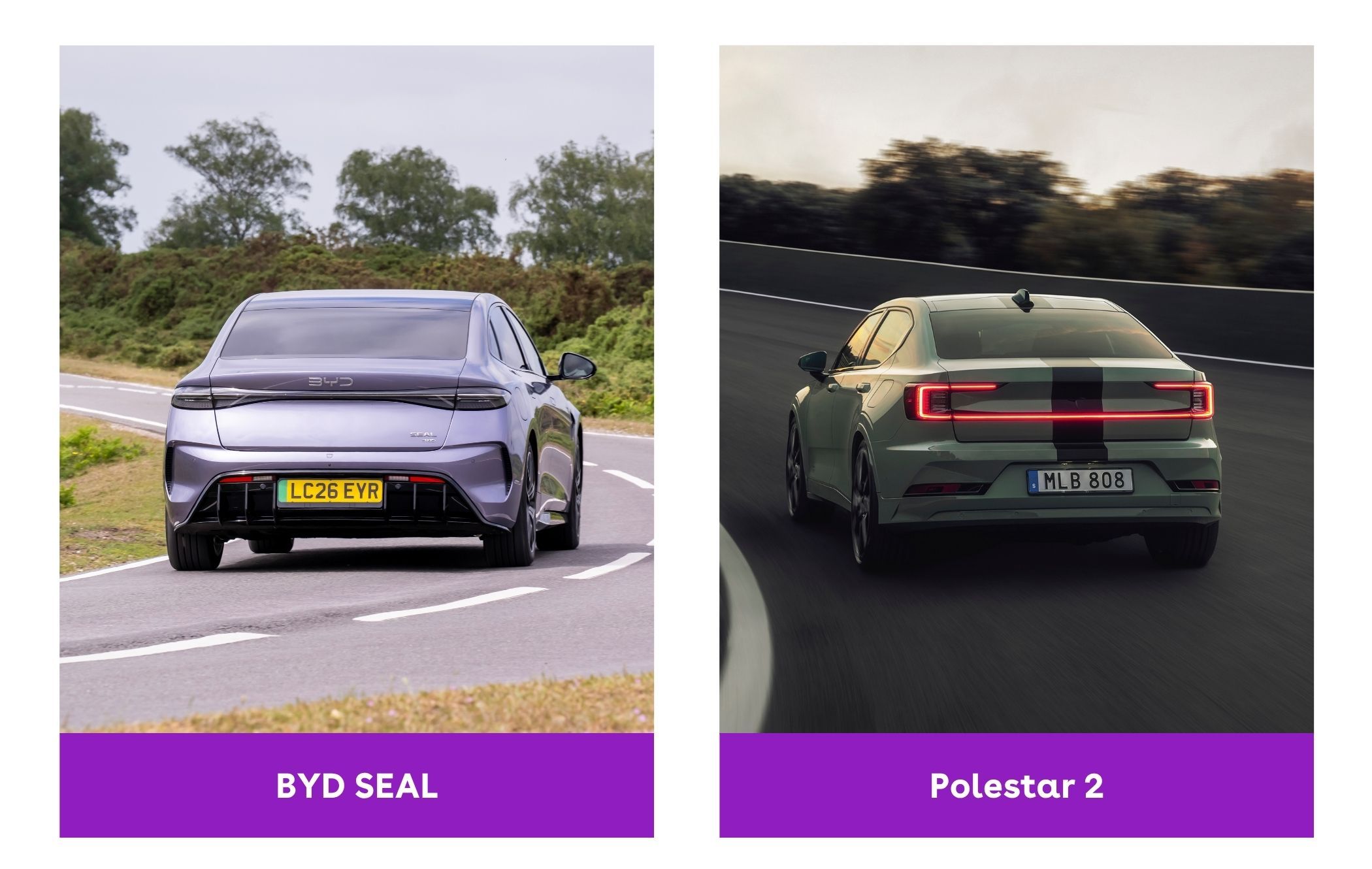A comparison of the BYD Seal vs. Polestar 2 driving