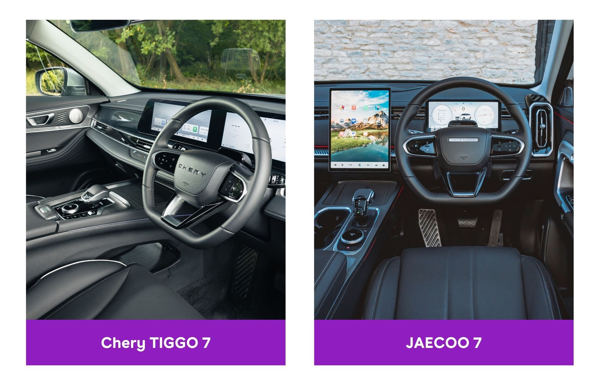 A comparison of the TIGGO 7 and JAECOO 7 interior
