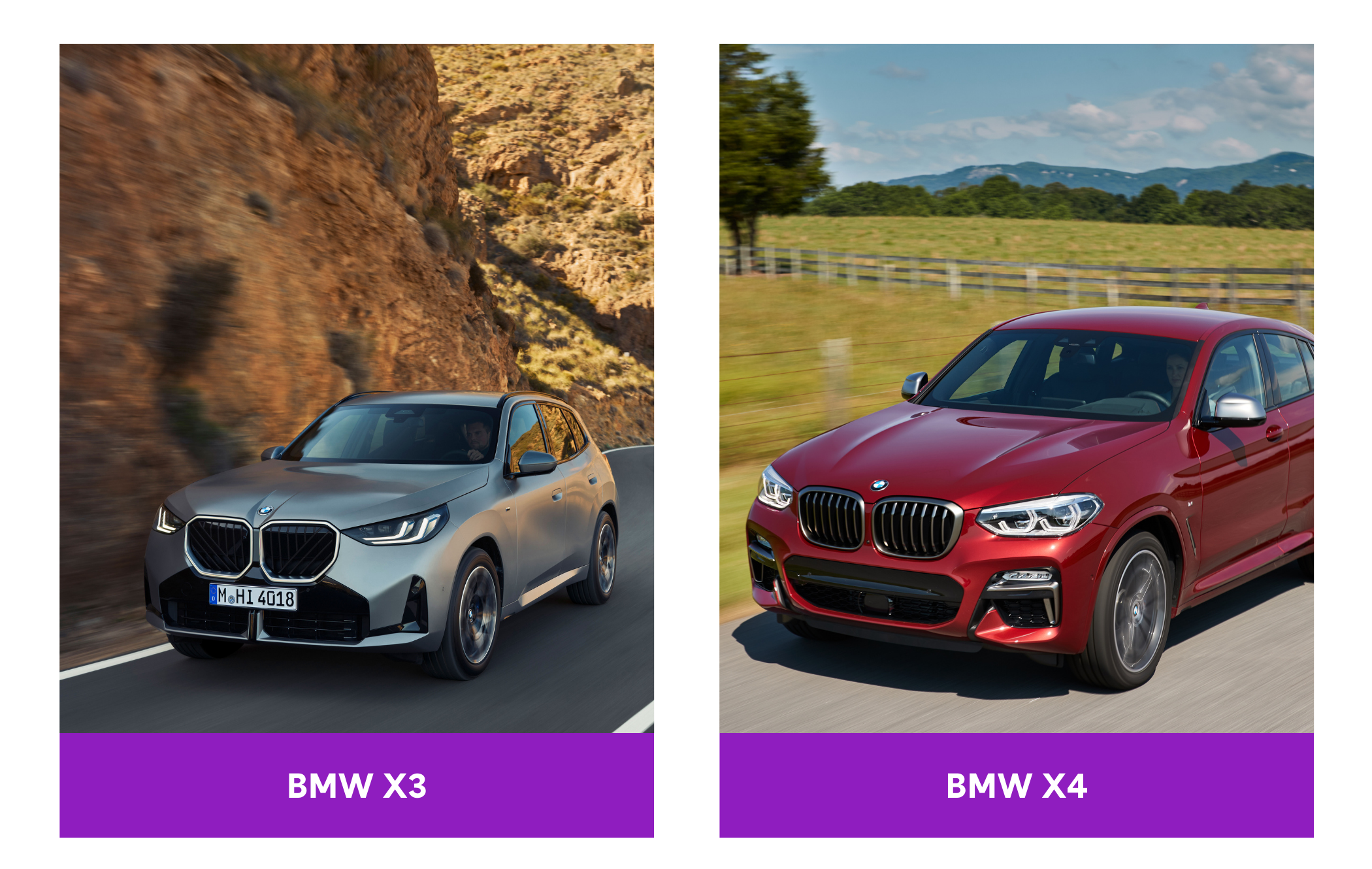 A comparison of the BMW X3 vs. X4 driving