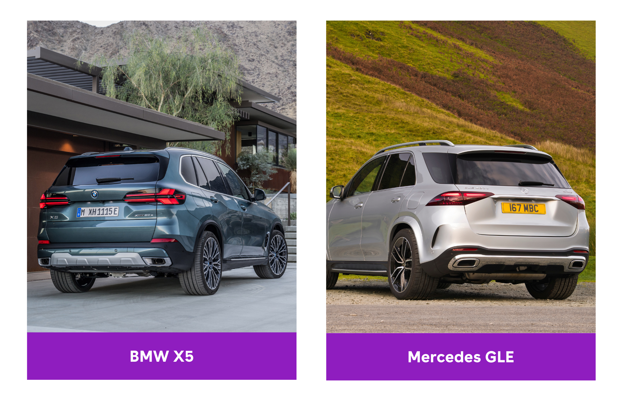 A comparison of the BMW X5 and Mercedes GLE styling