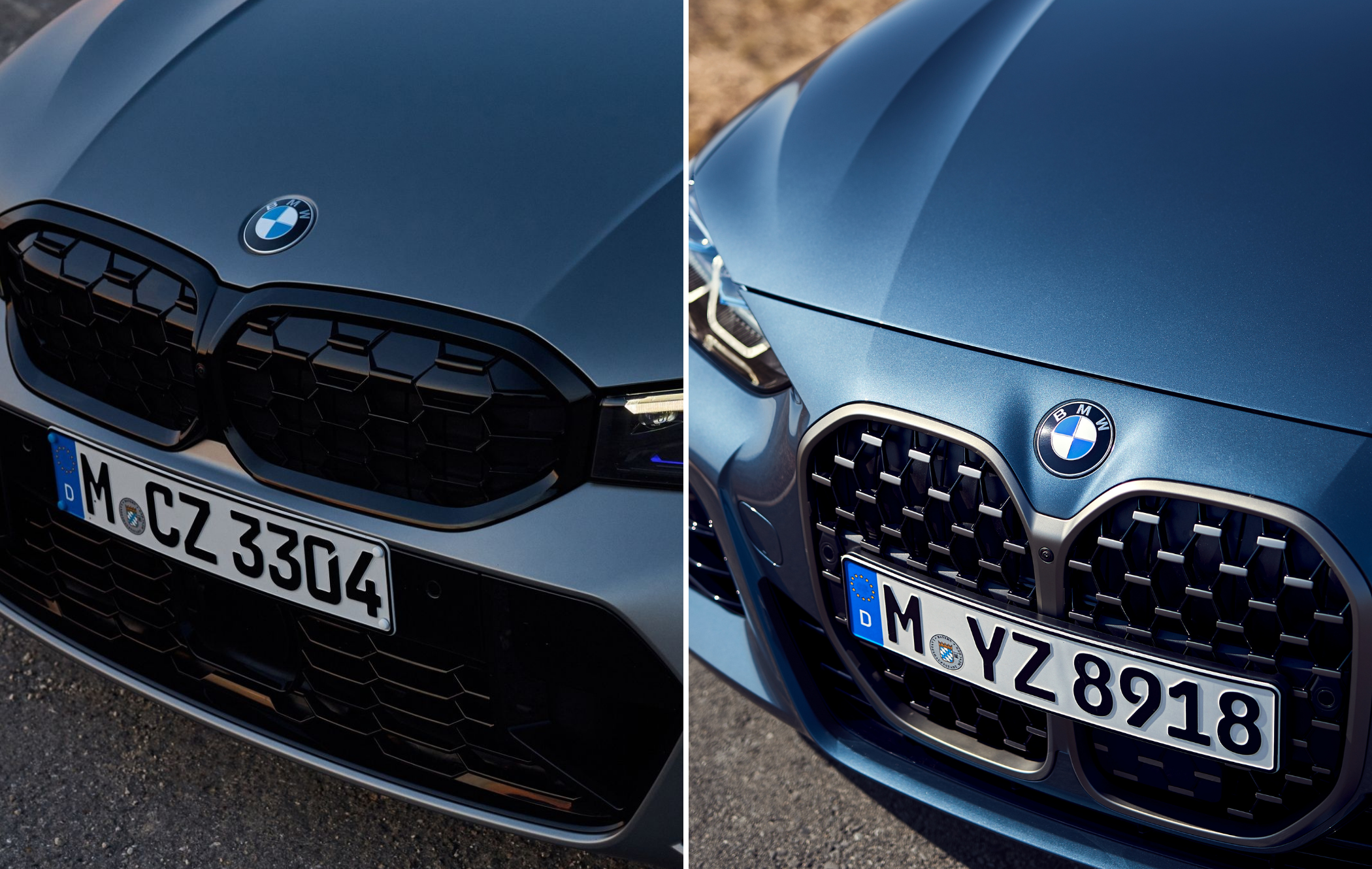 A comparison of the kidney grille on the BMW 3 and 4 Series