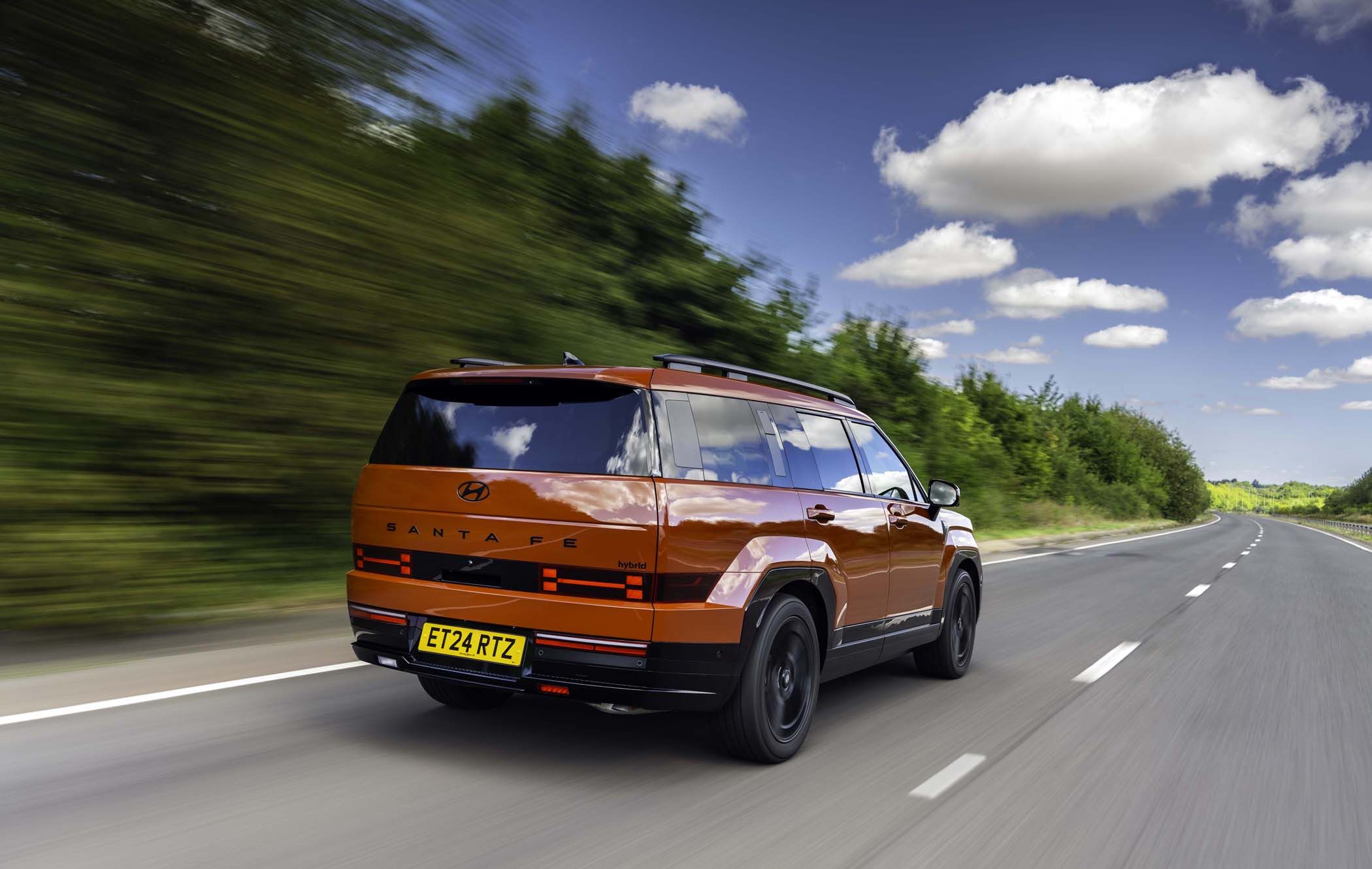 Hyundai Santa Fe rear three quarters, driving