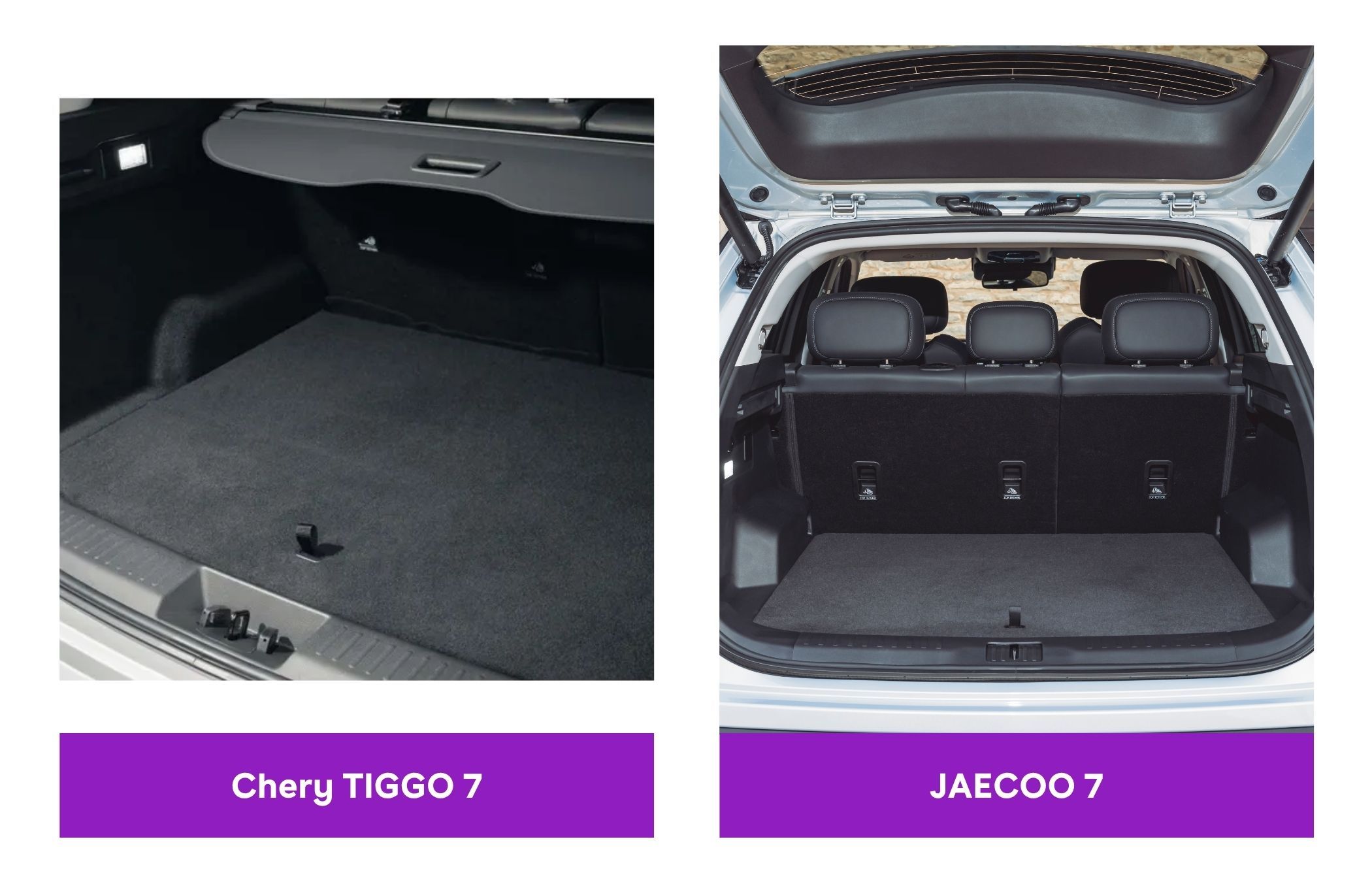 A comparison of the TIGGO 7 and JAECOO 7 practicality
