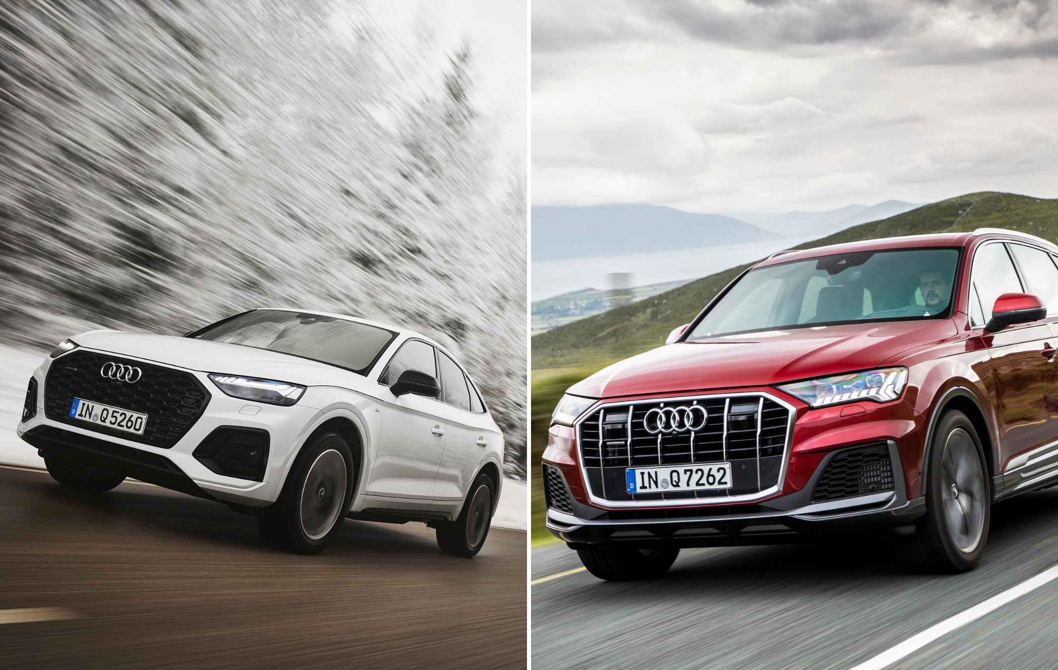 A comparison of the Audi Q5 and Q7 models driving