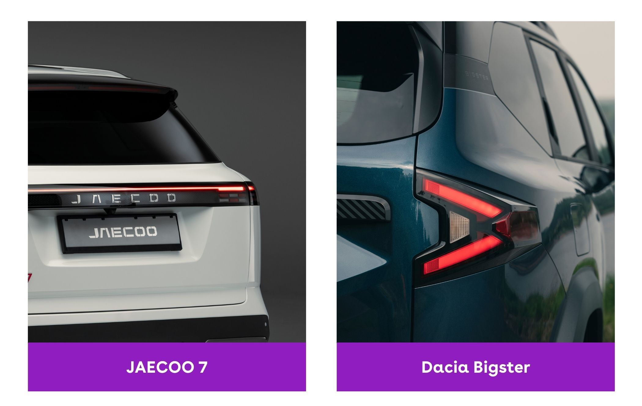 Side-by-side comparison of JACEOO 7 and Dacia Bigster