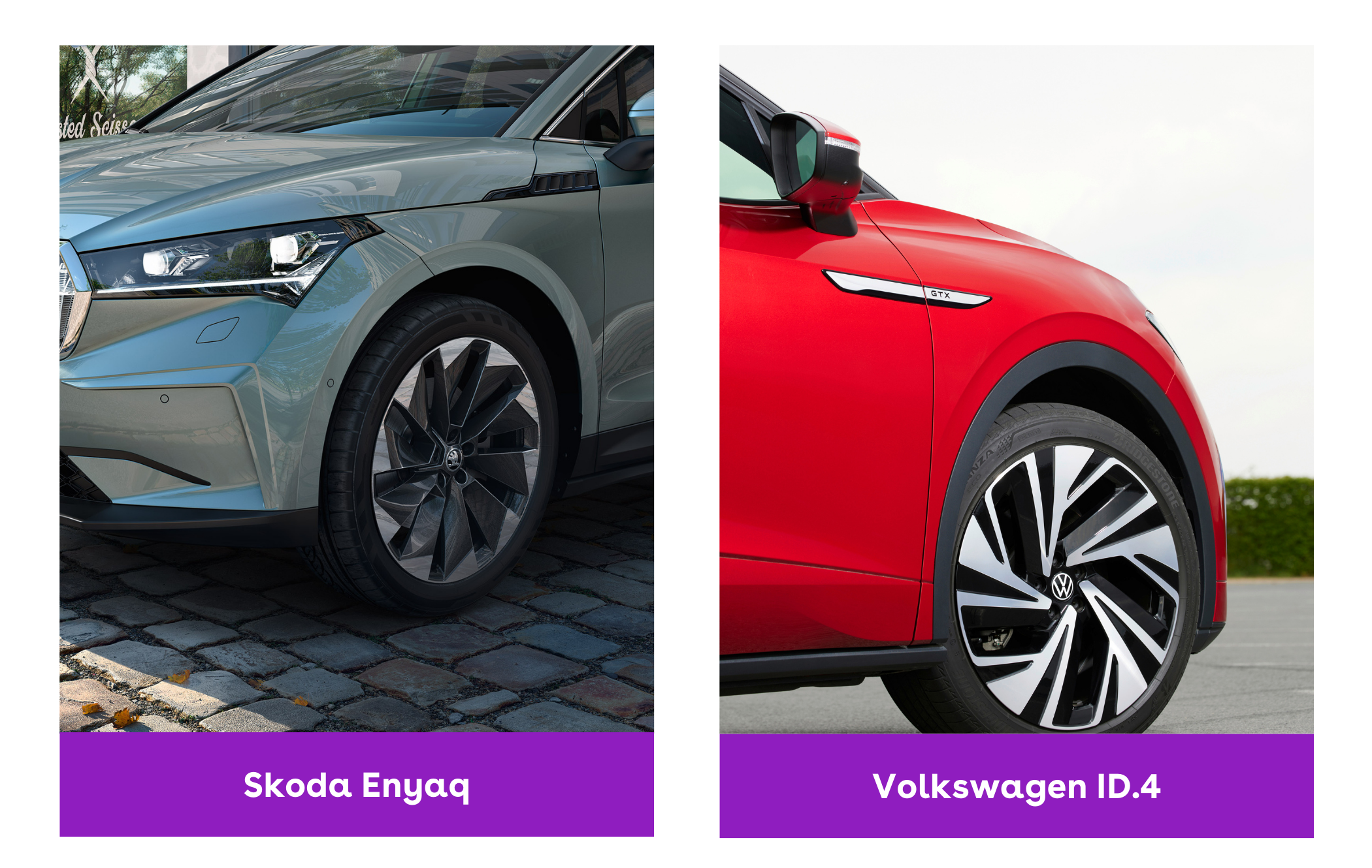 A comparison of the Skoda Enyaq and Volkswagen ID.4 styling