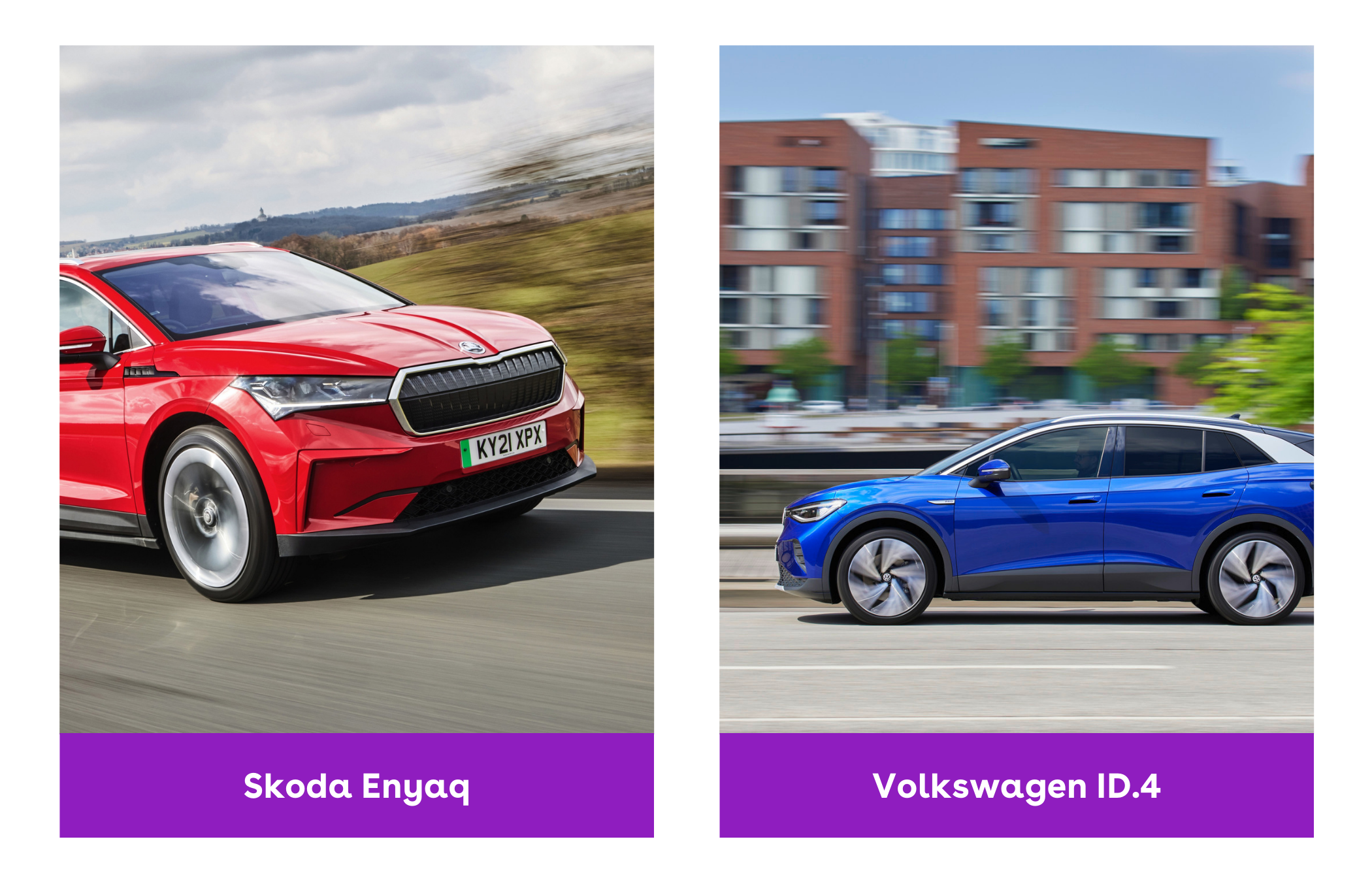 A comparison of the Skoda Enyaq and Volkswagen ID.4 driving