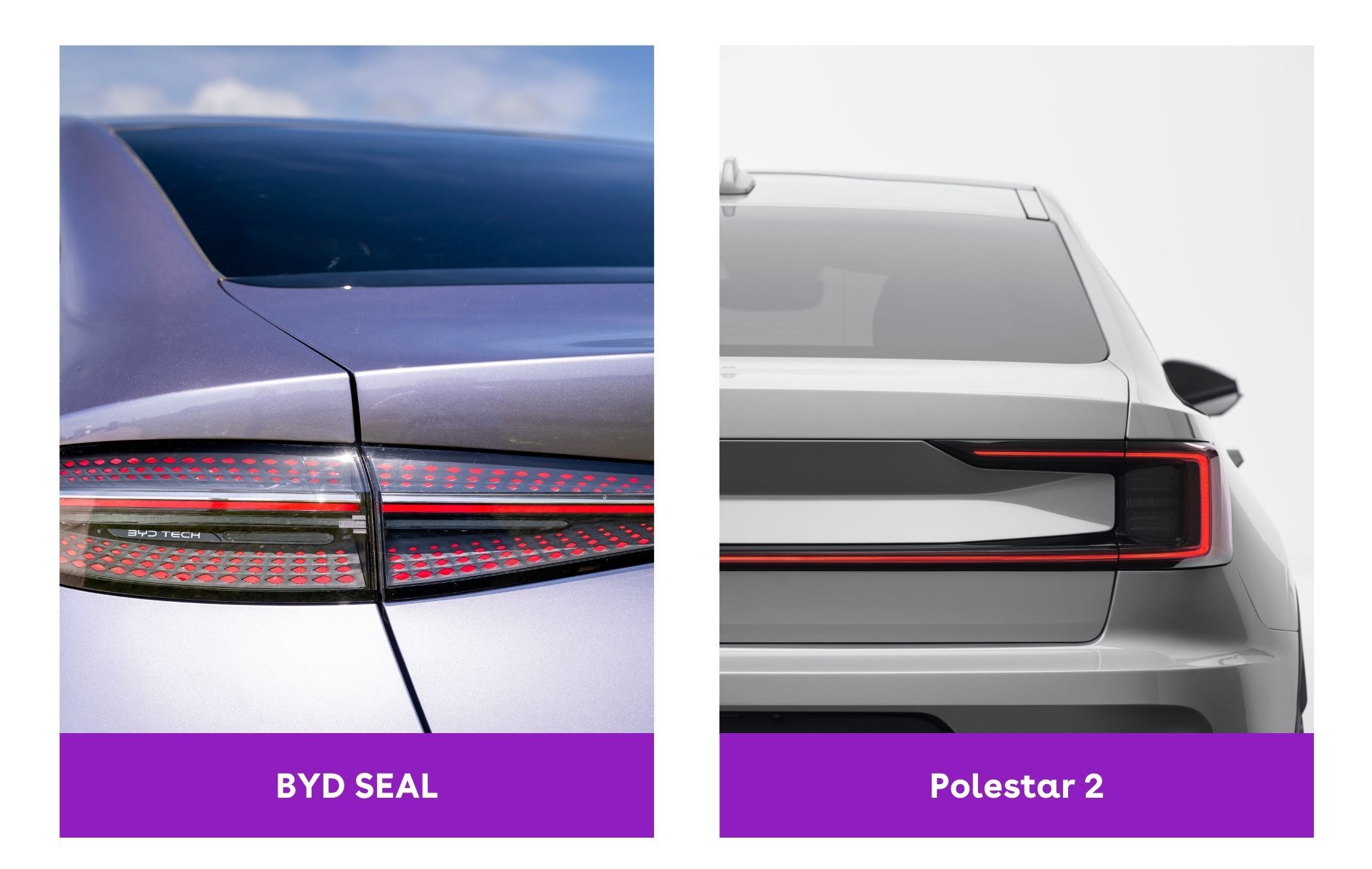 A comparison of the BYD Seal vs. Polestar 2 styling