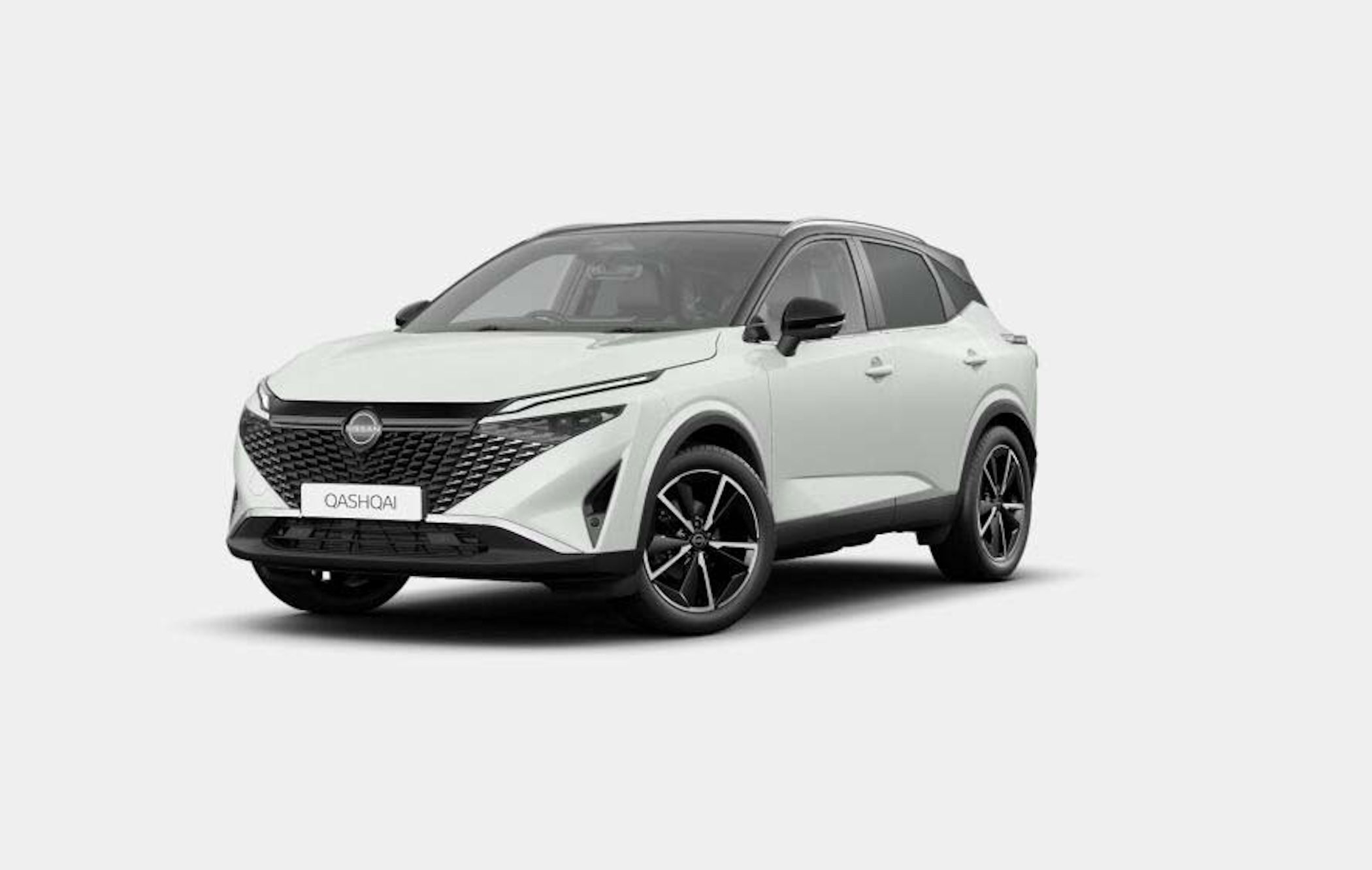 Nissan Qashqai in Pearl White and Pearl Black Roof