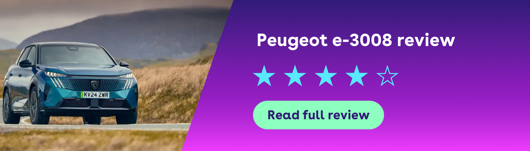 blue peugeot e-3008 review banner