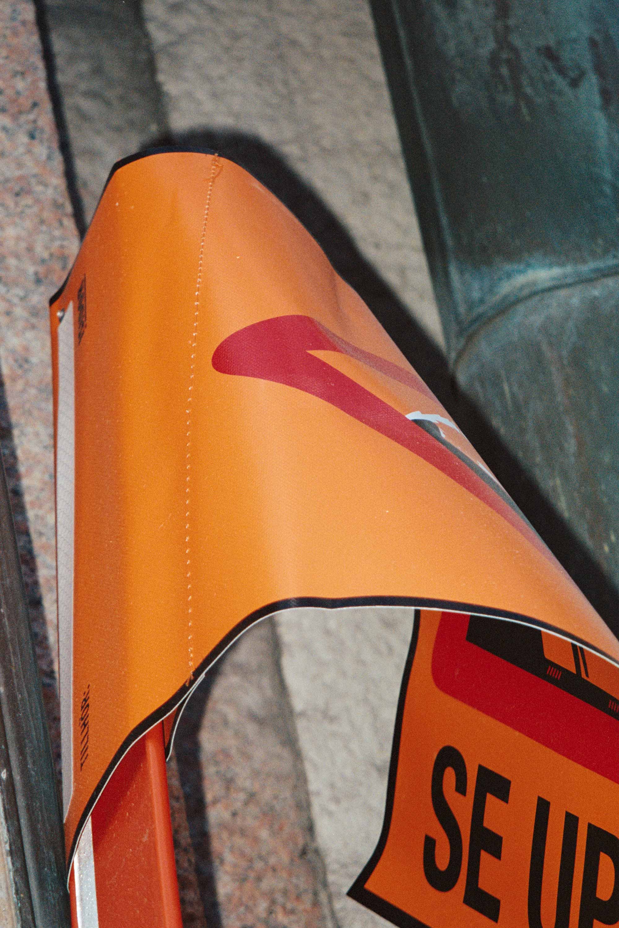 Safety cones on concrete