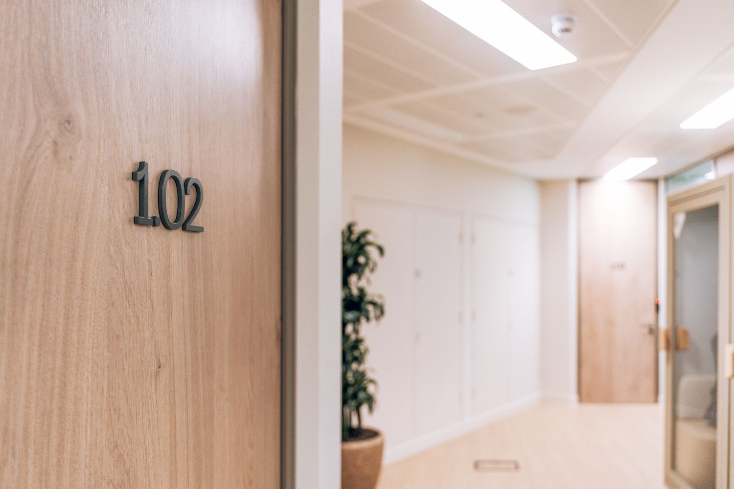 3D office number signage at Ellisse by Spacemade, part of the workplace identification system.