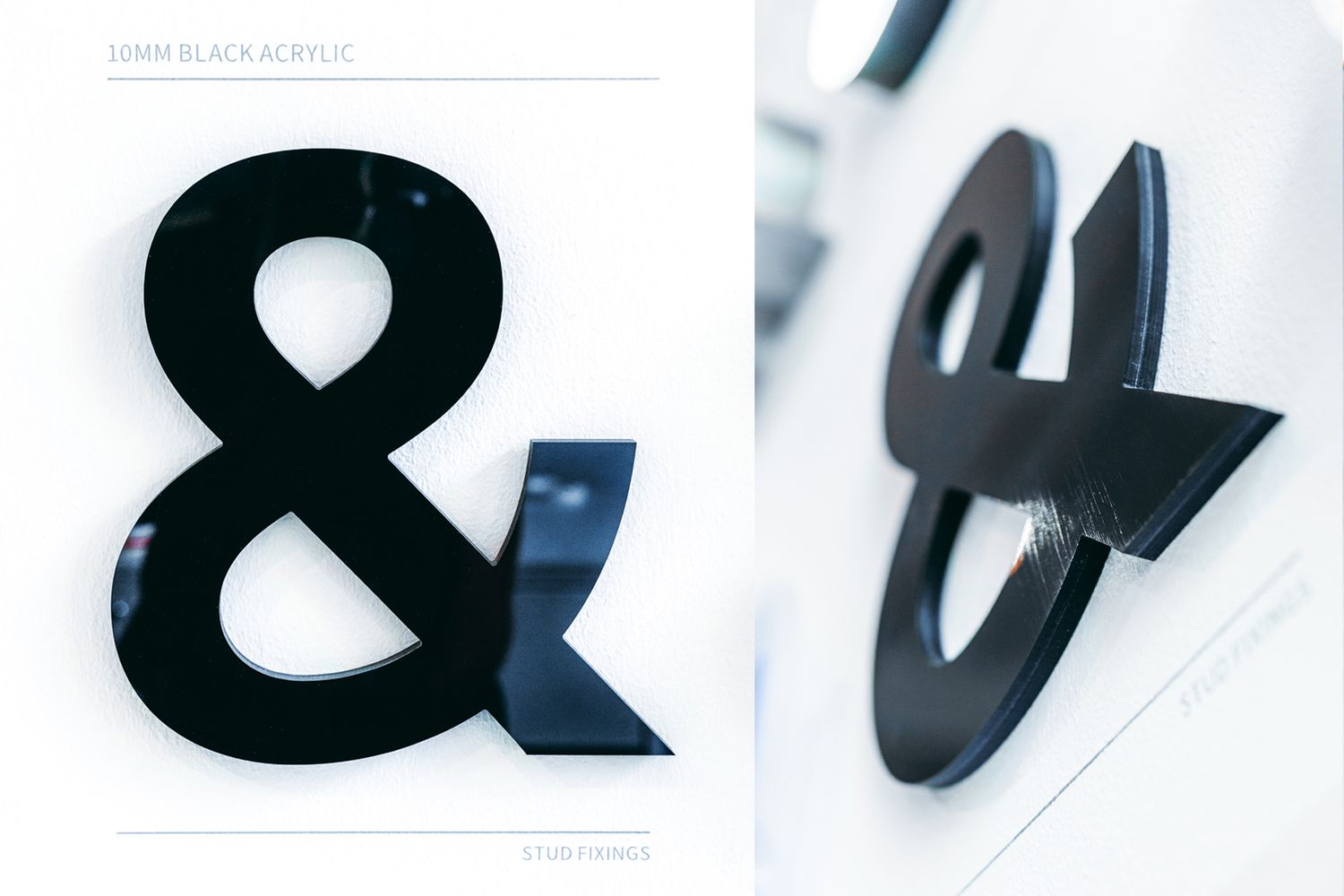 An example of black acrylic 3D lettering signs