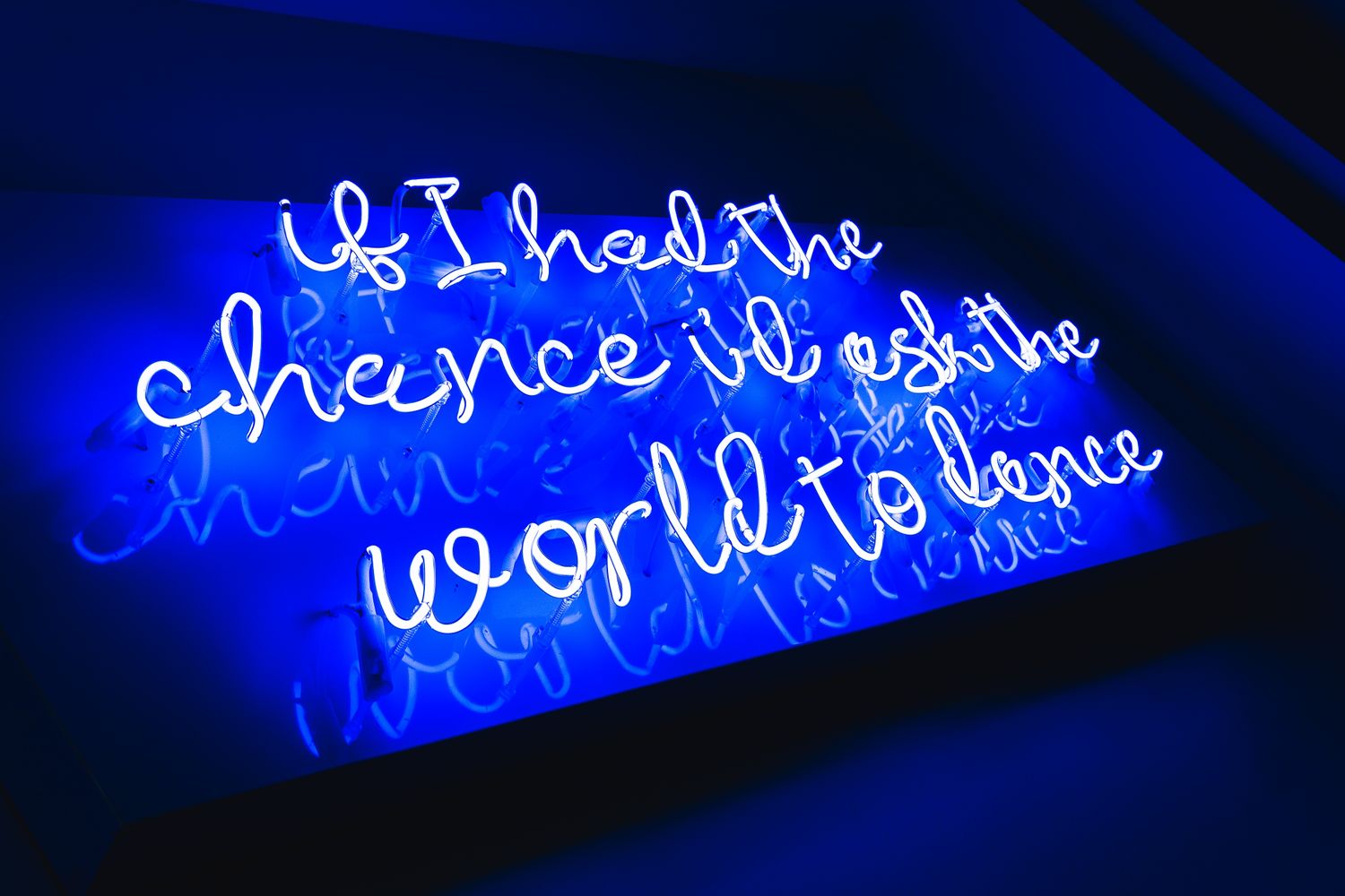 Full blue neon quote.