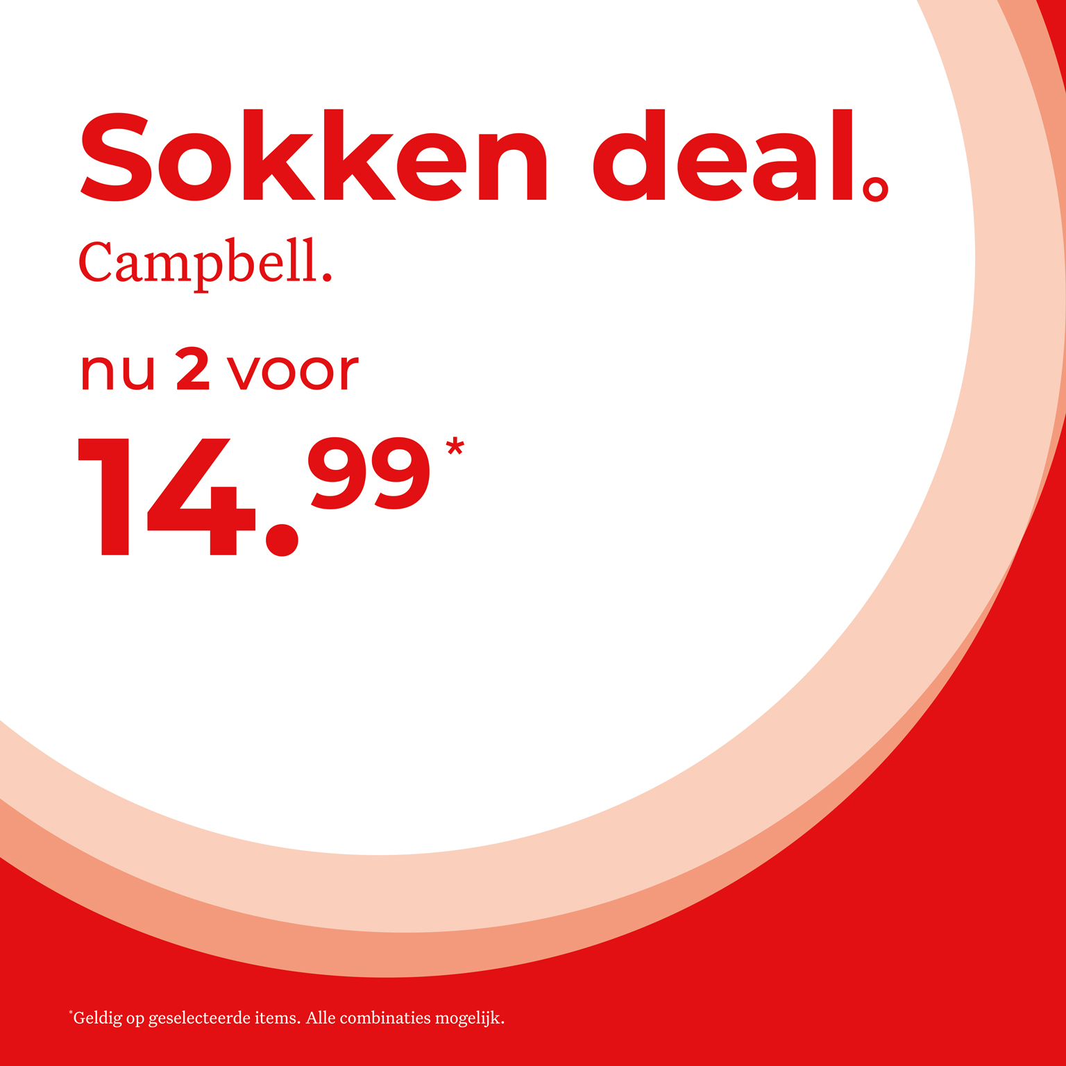 Sokken deal Campbell nu 2 voor 14,99