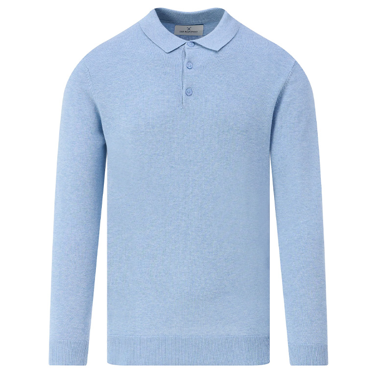 Close-up van blauwe Blueprint polo