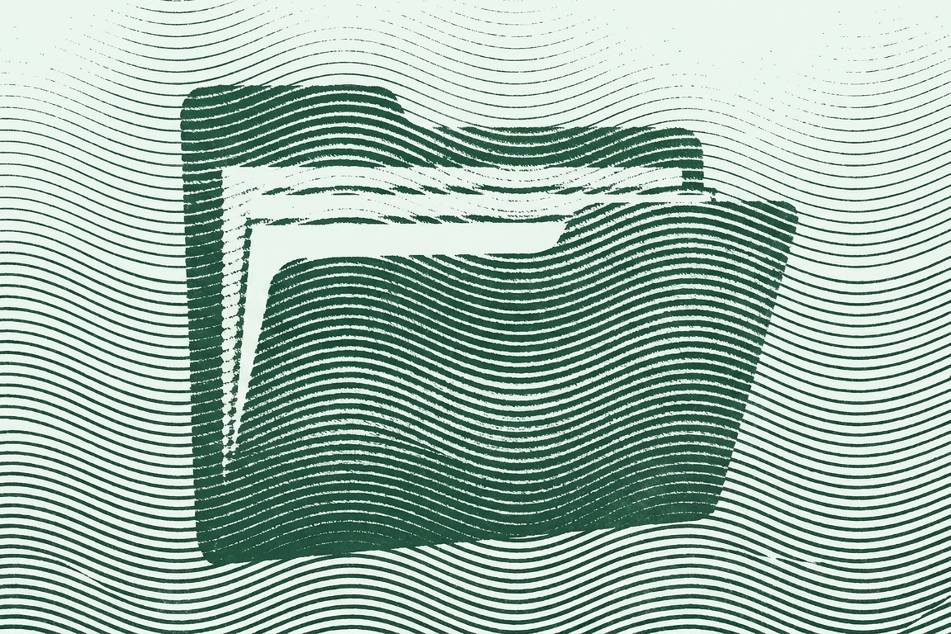 Illustration eines Aktenordners im Gravurstil als Symbol für die Prüfungsakte bei einer Betriebsprüfung