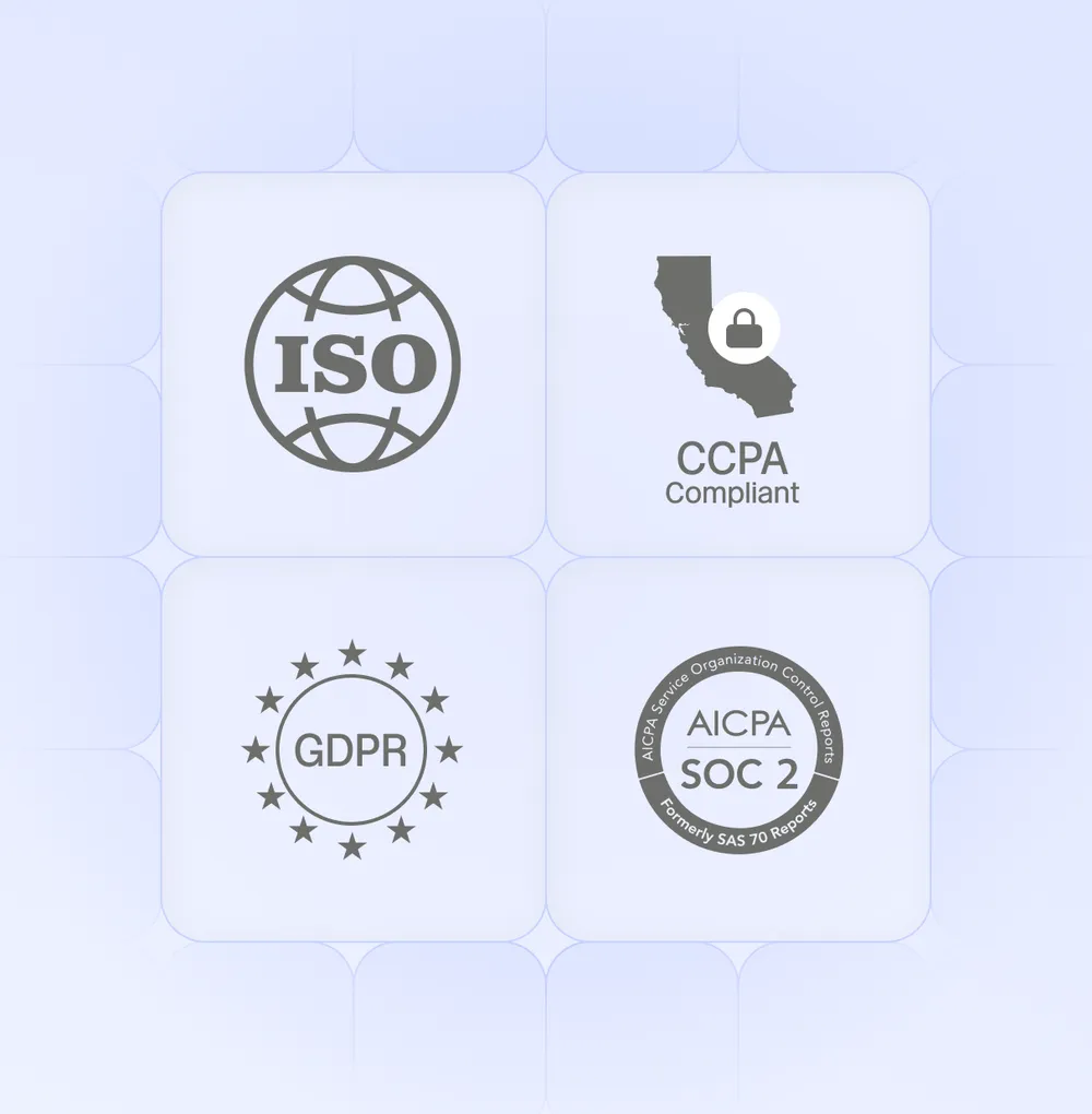 Beebole security certifications: ISO, CCPA, GDPR and AICPA SOC 2 compliant