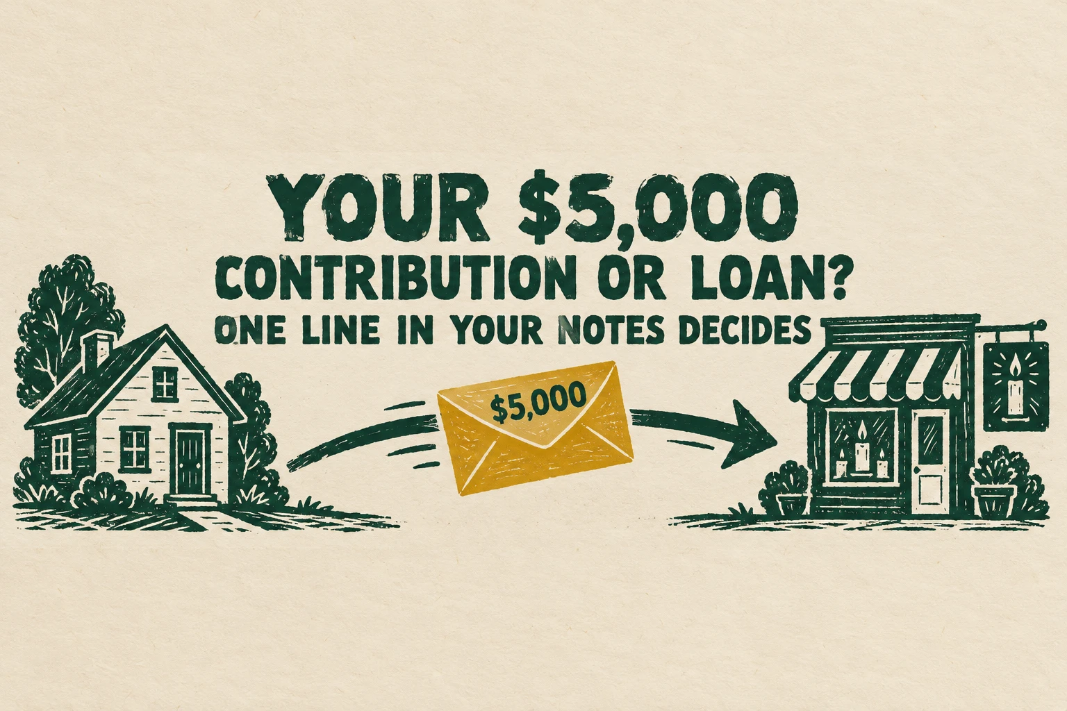 Owner contribution, loan or owner's draw: what AI did with an owner's $5,000