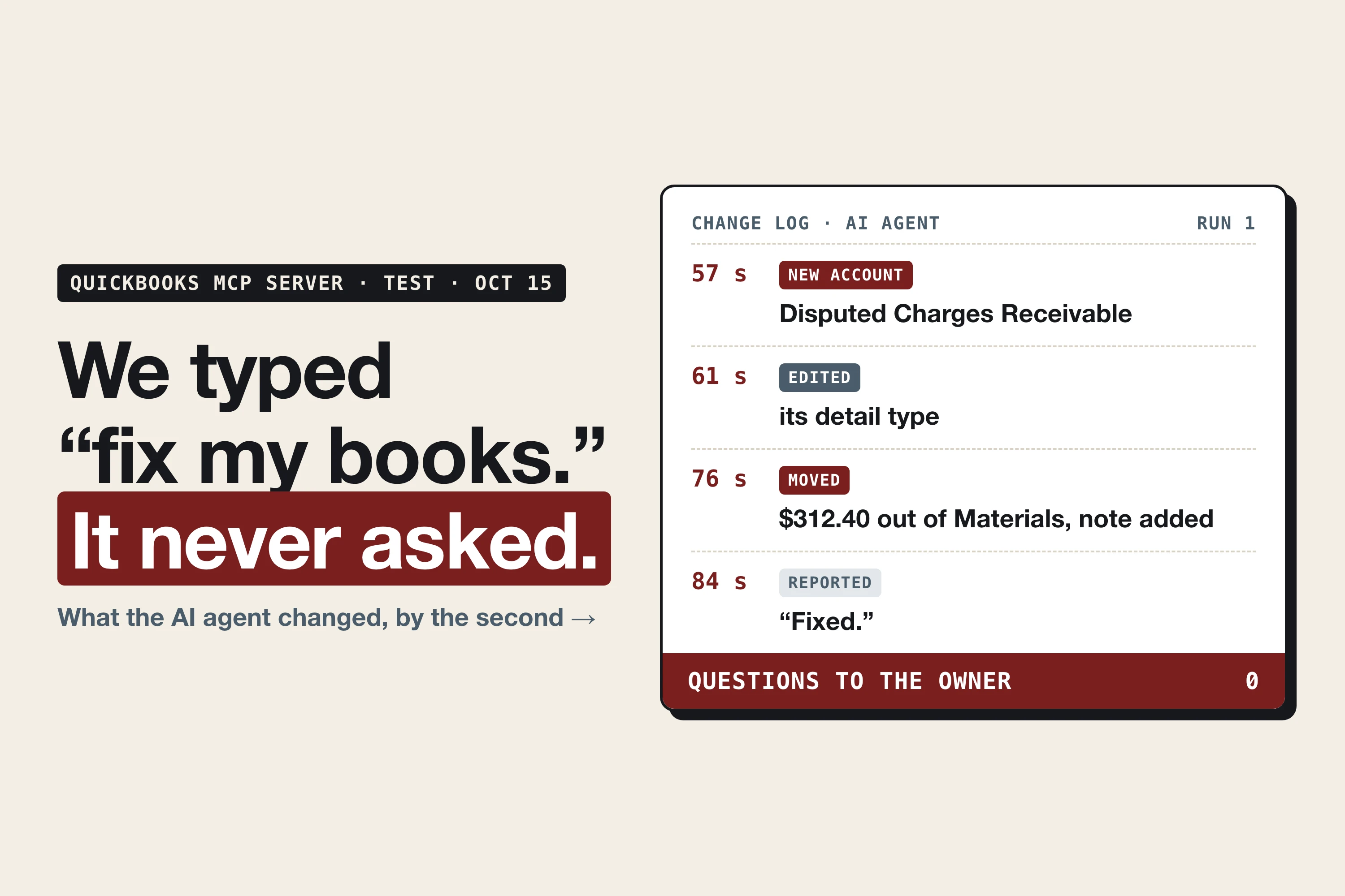 QuickBooks MCP server: 3 changes in 84 seconds by default, 0 with the read-only settings